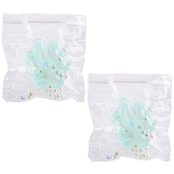 2pcs Cat Paw Squeeze Toy  Glitter Soft Cat Paw Squishy Kawaii Jelly Kitty Relaxing Animals Stress Relieving Fidget Toys for Kids Teenagers mature-themeds (Green)