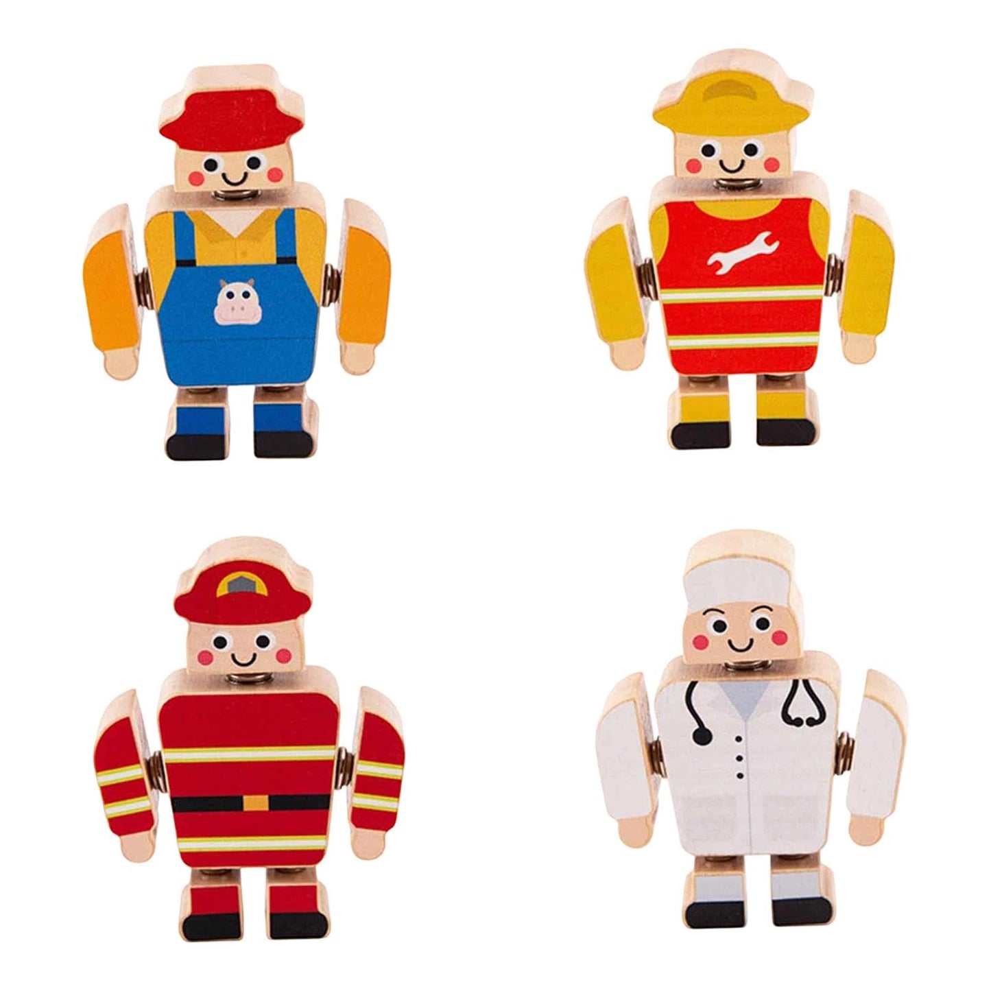 Atorse 4 Pieces Wooden Snap Building Toys Fine Motor Skills For Kids Children 3 4 5 Toys & Hobbies | Educational | Other Educati