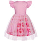 Wonderbabe Descendants Bridget Costume For Girls Kids Princess Rise Red Pink Heart Dress Halloween Dress Up Outfits Size 2-3T