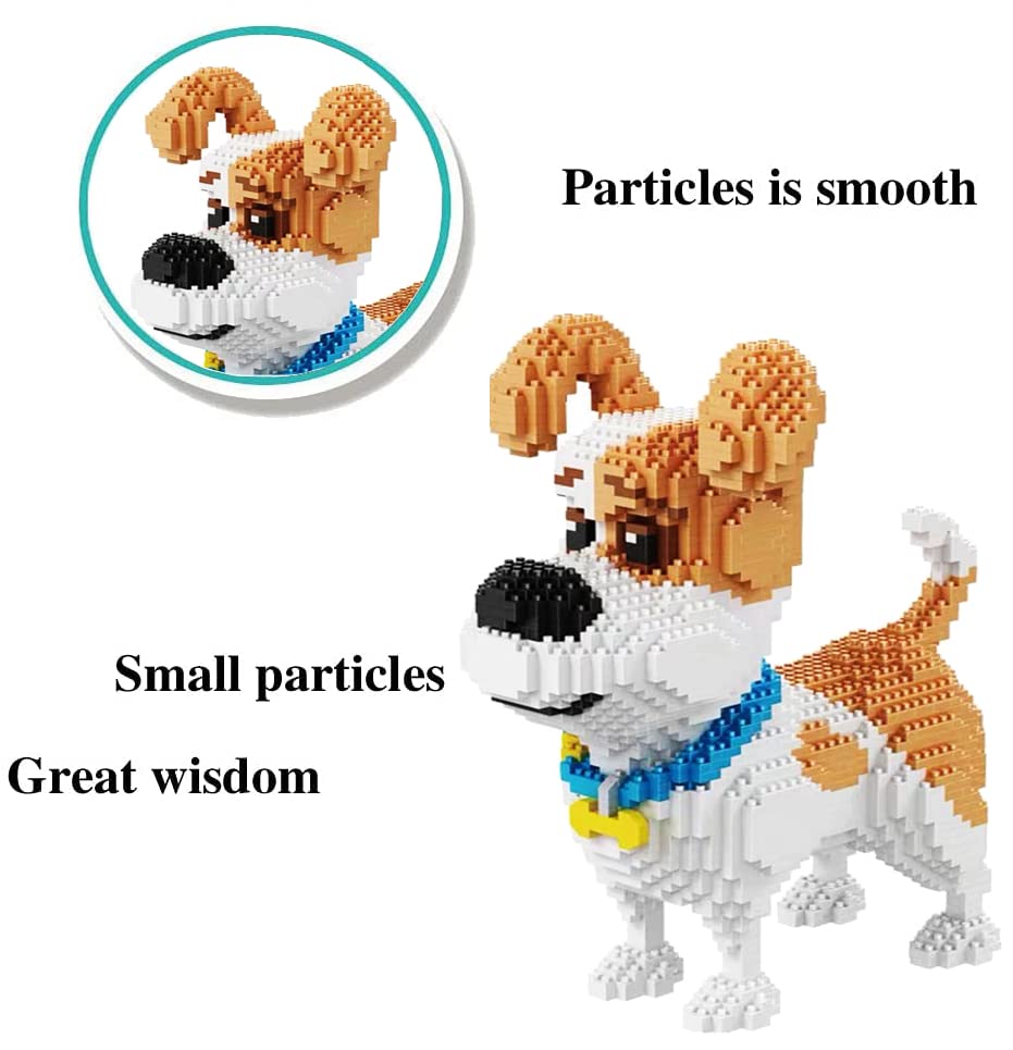ISeeSee Mini Dog Building Blocks Pet Building Toy Bricks Micro Mini Blocks 3D Puzzle Building Blocks Set Toys Gifts for Kids or mature-themed (Standing Mike Dog 2100PCS)