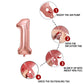 1 Number Balloon Rose Gold 40 Inch Big Foil Mylar 1St Balloons For 1 Year Old Boy Girl Birthday Party Decorations Wedding Annive