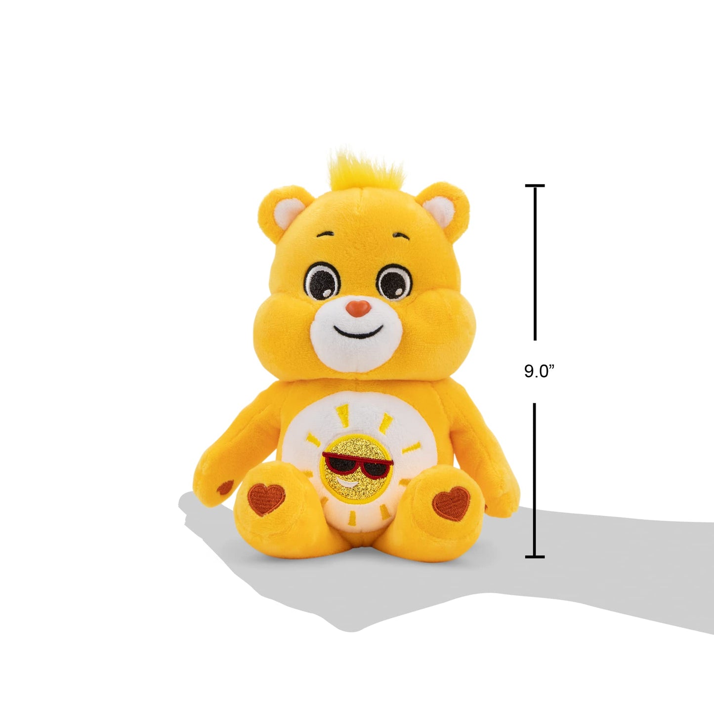 Care Bears 9' Bean Plush (Glitter Belly) - Funshine Bear - Soft Huggable Material!