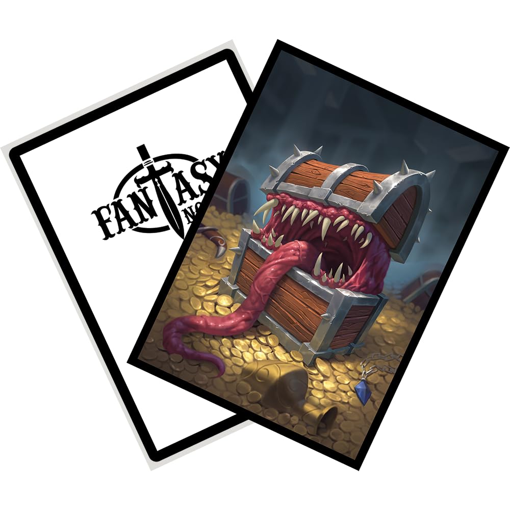 Fantasy North - Treasure Chest Mimic - 100 Smooth Matte Tcg Trading Card Sleeves - Fits Magic Mtg Commander Pokemon And Other Card Games - Playing Card Sleeves