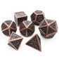 Haxtec Antique Copper Metal DND Dice Set 7 Die Polyhedral D&D Dice for TTRPG Dungeons and Dragons Gift