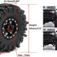 HOBBYSOUL 64mm tall 1.0 mud slingers tires and Adjustable Offset 1.0 beadlock wheels, 1.0 tires Heavy 1.0 beadlock wheels Rims F