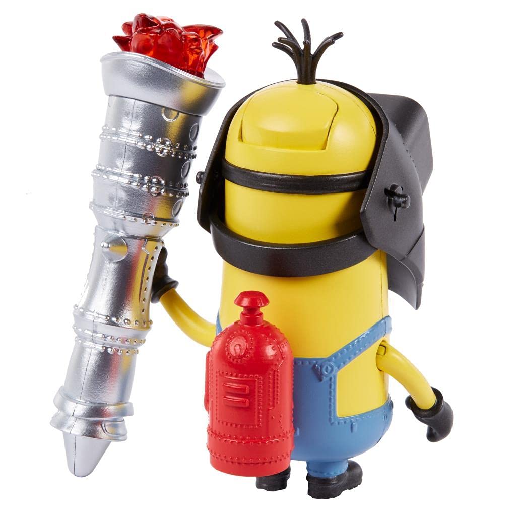 Minions Toys Rise Of Gru Kevin Action Figure Approx 4-In With Button Activated Flamethrower & Construction Accessories, Gift For Kids Ages 4 Years & Older