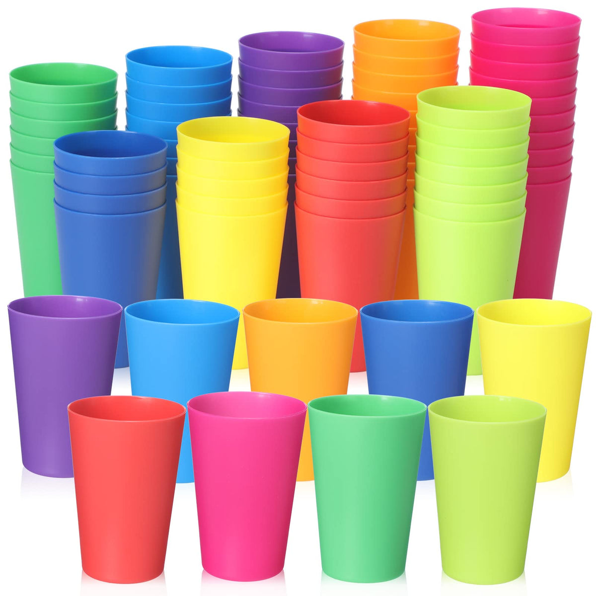 Yahenda 100 Pack 5.5 oz Kids Plastic Cups Reusable Toddler Cups