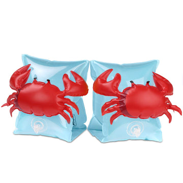 MoKo Swim Arm Bands for Kids  Toddlers Begin to Swim Inflatable Pool Floats Sleeves  Cute Cartoon Swimming Wings Armlets Rings Floaties Tubes  Water Sports Learning Swim Training Aids  Crabby