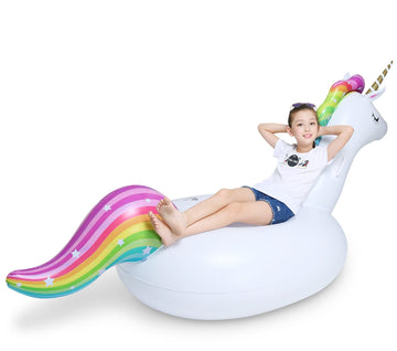 Jasonwell Big Inflatable Unicorn Pool Float Floatie Ride On With Fast Valves Large Rideable Blow Up Summer Beach Swimming Pool Party Lounge Raft Decorations Toys For Kids Adults