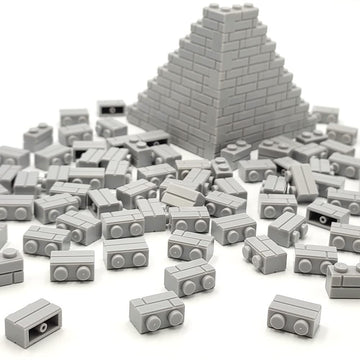 Zhx Masonry Profile Bricks Bulk Light Grey Color Diy Building Block Toy For Wall Parts And Pieces Compatible For Major Brand 1X2 Brick 150Pcs