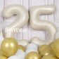 Suwen 40 Inch Large Cream White 25 Balloon Numbers Big Foil Helium Number Balloons 0-9 Jumbo Happy 25Th Mylar Birthday Party Dec