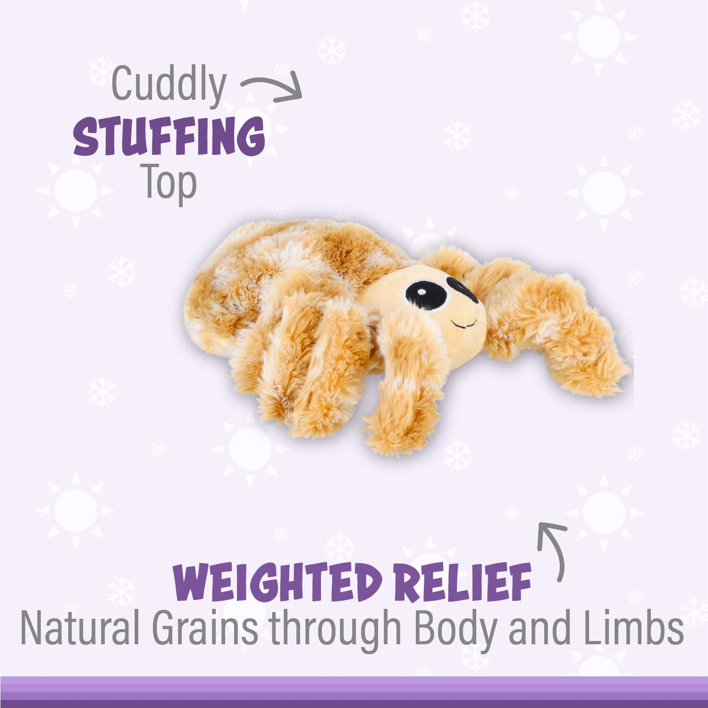 Warm Pals - Spidey The Spider - 1.5Lbs - Cozy Microwavable Lavender Scented Plush Toys - Heated Stuffed Animal - Heatable Coolable Bedtime Comfort Plushie
