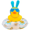 wonuu Car Duck Rubber Duck Car Ornaments Duck Car Dashboard Decorations with Cute Headband Swim Ring Necklace Sunglasses  B-Blue Long Rabbit Ear Headband