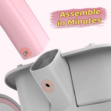 Sereed Colorful Lighting Toddler Tricycle For 2-5 Years Old Girls, Adjustable Seat&Handlebar Trike, Removable Basket, Birthday Gift Idea For Kids Ages 2+ (Pink)