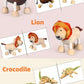 Bendable Wooden Animal Figurines, Smooth Natural Wood Zoo Farm Jungle Safari Animals Figures, Preschool Learning & Education Toy