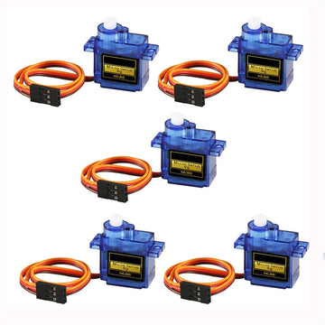 Dorhea 5 Pcs SG90 Micro Servo Motor Mini Servo SG90 9g Servo Kit Compatible with RC Helicopter Airplane Car Boat Robot Arm/Hand/
