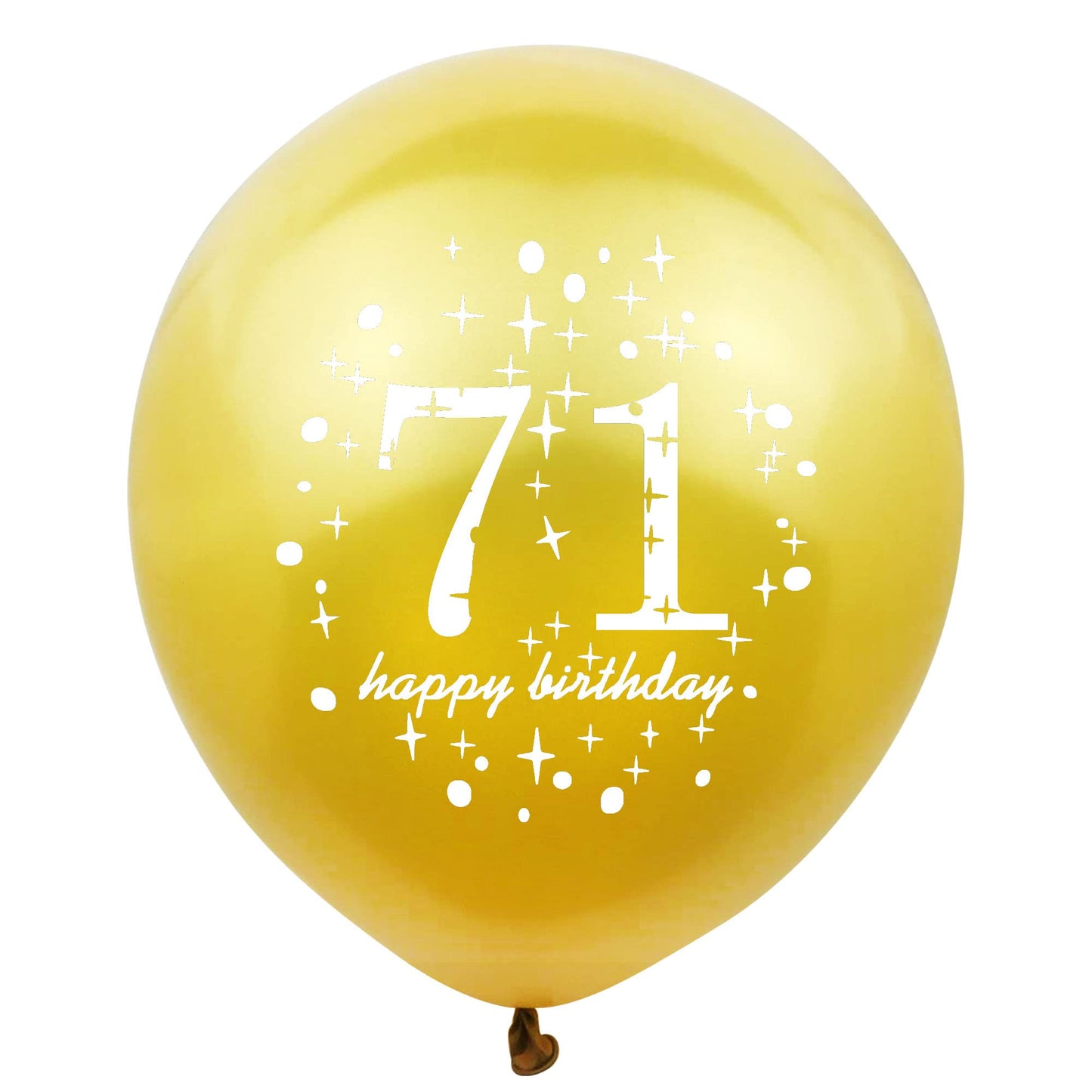 SHUNTAI 71st Birthday Balloons - Black and Gold Latex Confetti, 12inch, Model SHUNTAI-001, Perfect for 71 Year Old Anniversary Party Decor