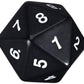 Koplow Games 55mm Jumbo D20 Opaque Black with White Numbers