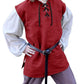 Boys Renaissance Pirate T Shirts Viking Medieval Sleeveless Lace Up Costume Scottish Cotton Tank Tops Red