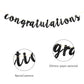 Black Glitter Congratulations Banner for Wedding, Anniversary, Graduation, Congrats Master Bunting, Retirement Party Decorations