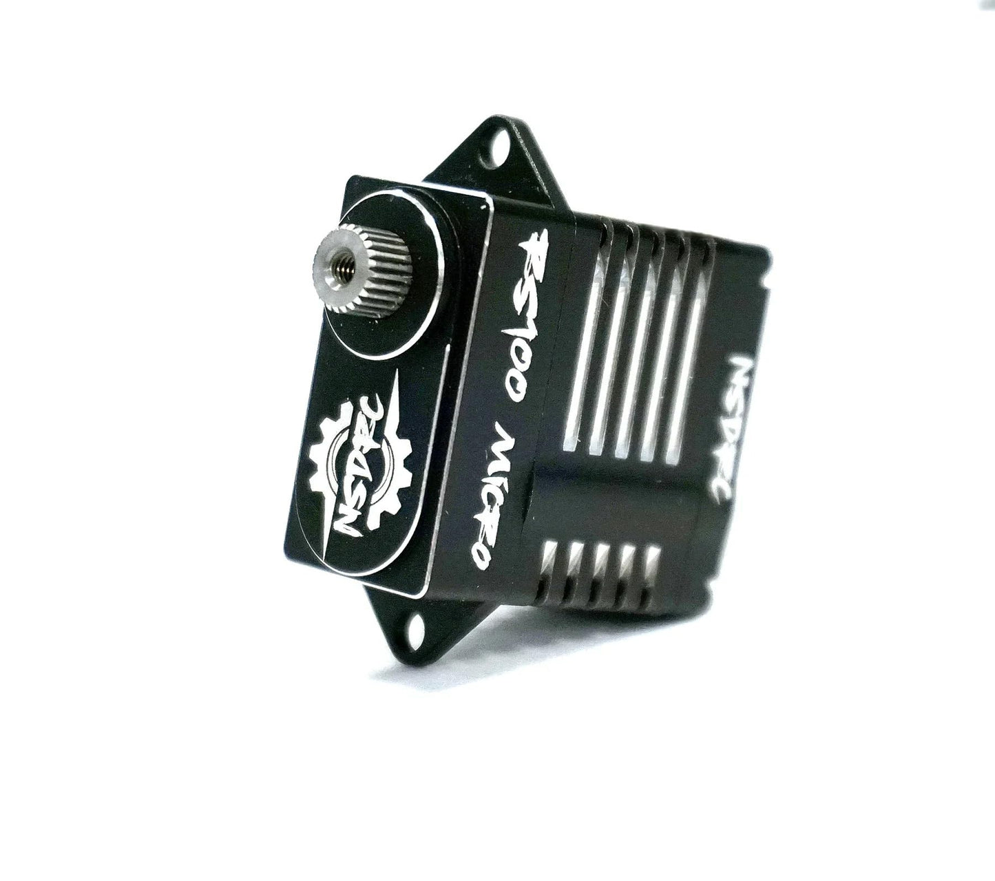Nsdrc Rs100 High Torque Cnc Aluminum Waterproof Remote Control Car Micro Rc Servo 5V - 8.4V - 1/24 & 1/18 Scale Rc Cars Electron