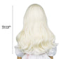 Half And Half Kids Blonde Wig Long Curly Child Wigs For Kids Girls, White Golden Middle Part Girl'S Costume Wavy Wig Heat Resist