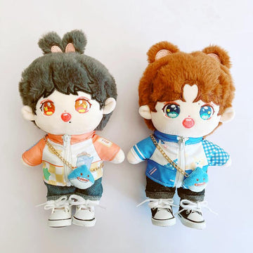 Niannyyhouse Plush Doll 7.8''(20Cm) Bear Ears Humanoid Stuffed Toys Dress Up Normal Body (Brown)