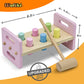 Waliki Deluxe Wooden Toy Bundle For Girls | Pastel Pounding Bench, Shape Sorter Box & Rainbow Stacker | Montessori Toys For Toddlers & Preschoolers | Ages 2-5 | Educational Gift