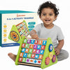Shumee 5In1 Wooden Stem Activity Triangle For Kids | Learning Toy With Abacus, Alphabet, Numbers & Clock | Educational Montessor