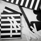 4 Pcs 3D Circus Awning Wall Decoration Carnival Stripes Awning for Carnival Theme Party Classroom Decorations(Black, Striped Sty