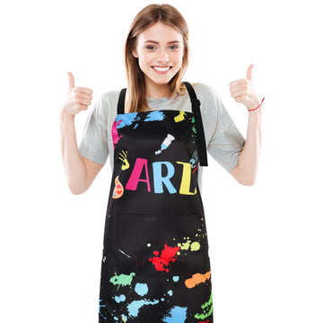 Xlsxexcl Painting Artist Apron With Pockets, Waterproof Aprons For Adults