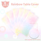 Pastel Rainbow Tablecloths Disposable Tablecloth Waterproof Plastic Table Cover Pastel Rainbow Party Decorations Pastel Party Su