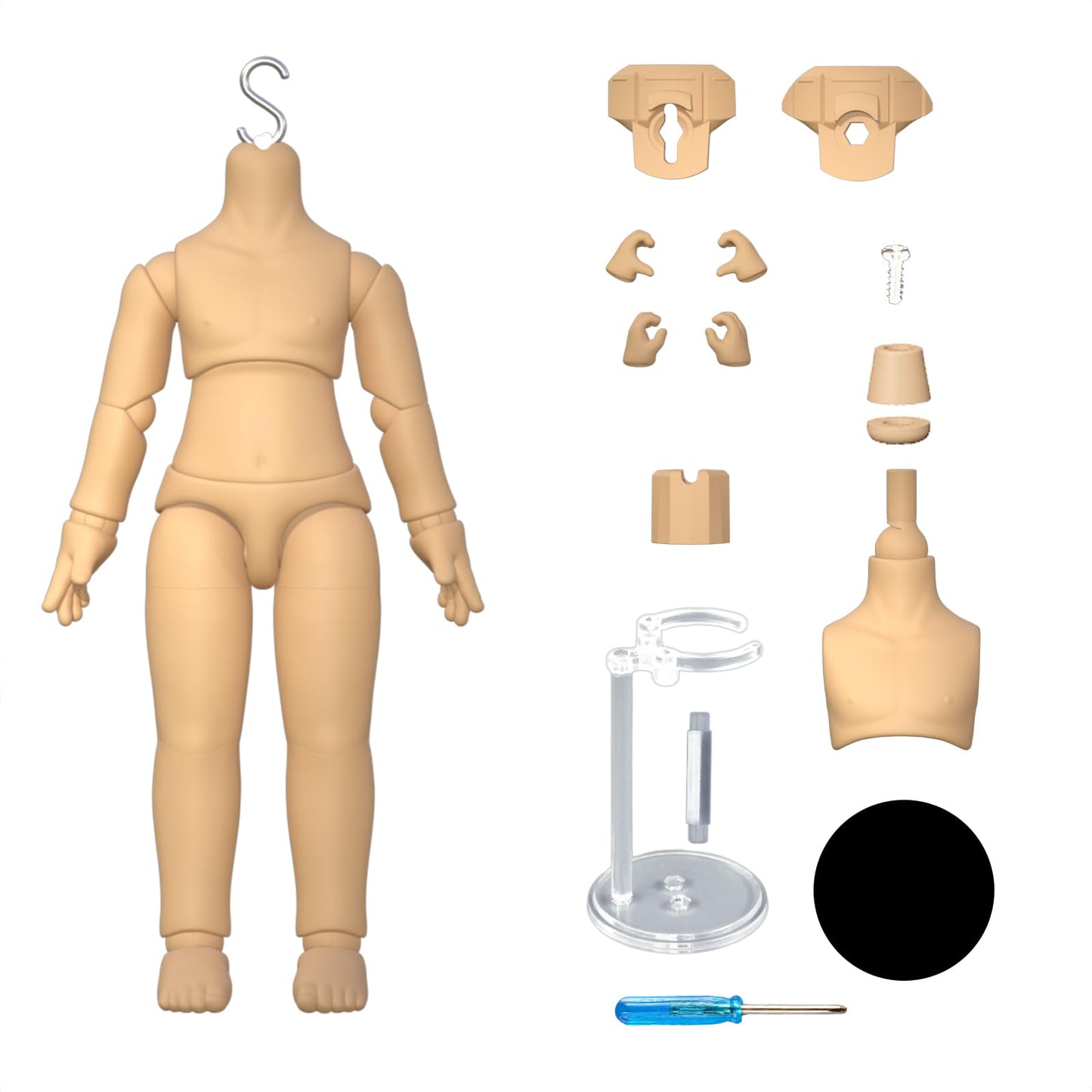 YMY New OB11 Normal Size GSC 1/12 BJD Doll Body - Joint Movable Doll Model Action Figure(Light Tan-4.2 in)
