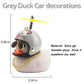 Wonuu Rubber Duck Toy Car Decoration Ornaments Dashboard Decorations Cool Glasses Duck With Propeller Helmet (Grey-Mouse)