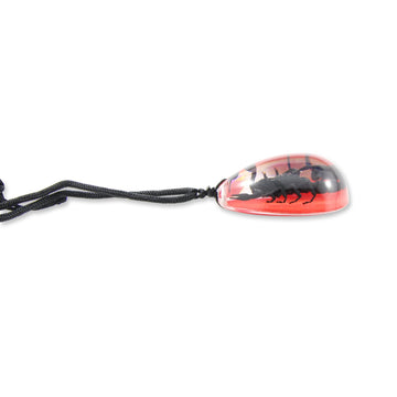 REALBUG Black Scorpion Necklace, Red, Large