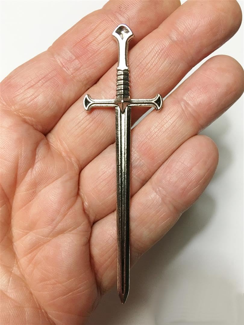 M01127-Silver MOREZMORE Miniature decorative replica blade Weapon 92 x 24 mm Doll Dollhouse Mini 1:12 Scale