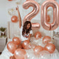 Toniful 40 Inch Large Rose Gold Number 30 Balloons Giant Digital 30 Helium Balloons, Foil Mylar Big Number Balloons For 30Th Bir