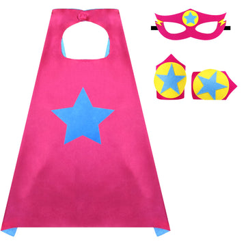 Irolewin Kids-Superhero-Cape And Mask For Boys-Girls Super Hero Dress-Up Costumes As Children Birthday Party Gifts Favors