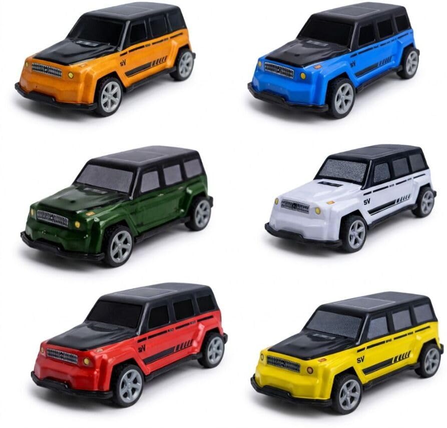 Rad Cartel 6Pack Pull Back Toy Cars, DieCast Metal Mini Cars With Friction Powered Action, Assorted Sports Cars & Suvs, Toy Ve