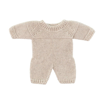 Miniland Clothes for Dolls 8 1/4'' Knitted Pajama Linen Color - ECO, Made in Spain, Quality, Role Play, Educational