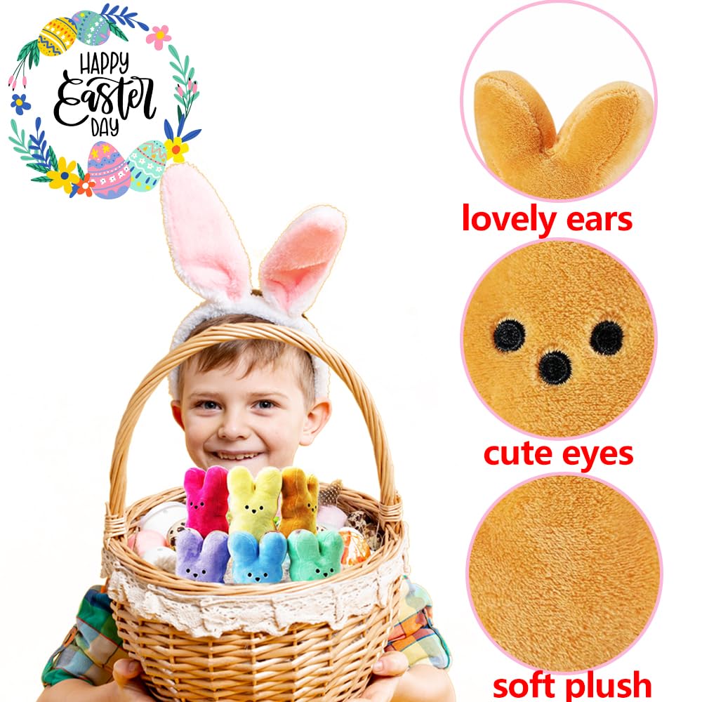 Vizethru 12 Pcs Easter Bunny Plush Toys Decorations Cute Animal Bunny Stuffed Doll Easter Basket Stuffers Gift For Kids (6 Inches)