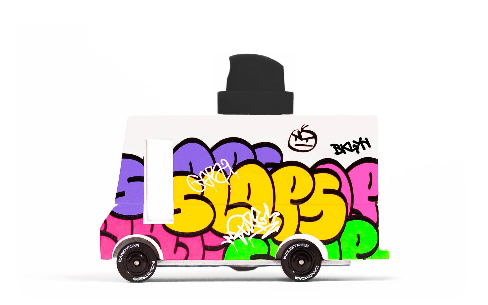 Candylab Toys CANDYCAR Wooden Food Truck Collection - Graffiti Black  enhanced Handcrafted Beech Wood Toy Car