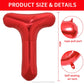 Toniful 40 Inch Large Bright Red Letter Balloons A-Z, Giant Jumbo Helium Foil Mylar Big Letter T Balloons For Birthday Party Ann