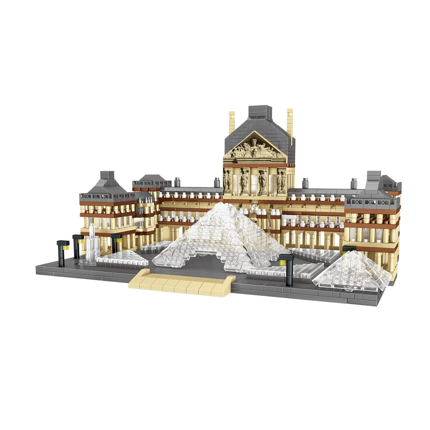 dOvOb Architecture Louvre Micro Building Blocks Set(2885PCS) - World Famous Architectural Model Toys Gifts for Kid and mature-themed