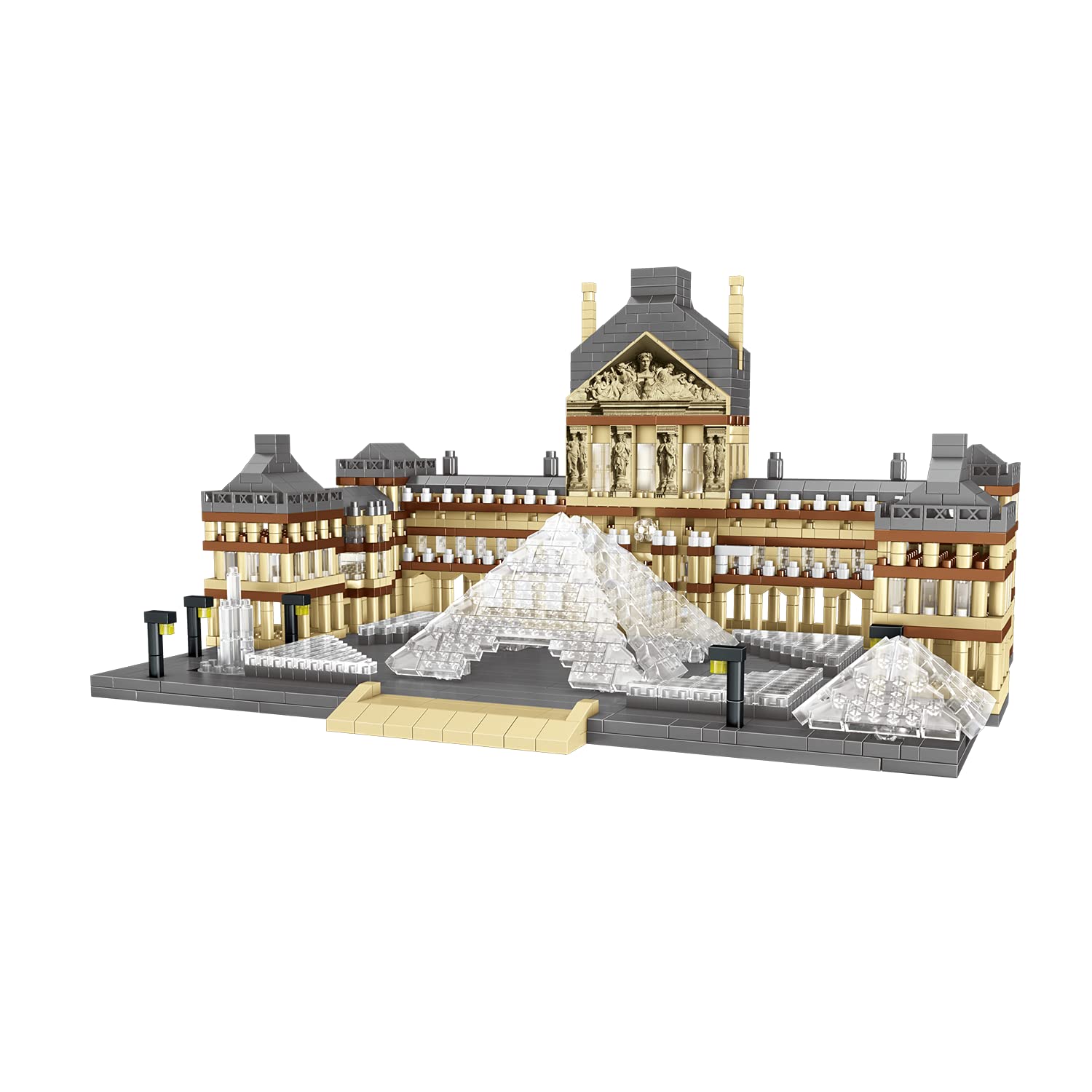 dOvOb Architecture Louvre Micro Building Blocks Set(2885PCS) - World Famous Architectural Model Toys Gifts for Kid and mature-themed
