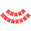 Waenerec Red Happy Birthday Banner Sign Happy Birthday Bunting Banner Garland For Kids Girl Woman Birthday Tea Party Decorations Bunting Flag Birthday Party Supplies