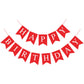 Eaezerav Red Happy Birthday Banner Bunting Banner Sign, Happy Birthday Garland Tea Party Decorations, Christmas Thanksgiving Bir