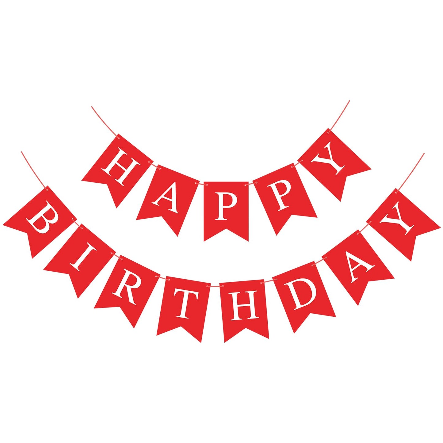 Eaezerav Red Happy Birthday Banner Bunting Banner Sign, Happy Birthday Garland Tea Party Decorations, Christmas Thanksgiving Bir