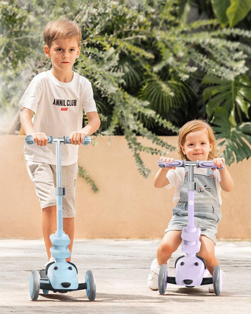 Mountalk Toddler Scooter/Balance Bike, 3 Wheels Scooter With Seat, Ride On Toys For Girls And Boys 1-6 Years (2 In 1 - Blue)