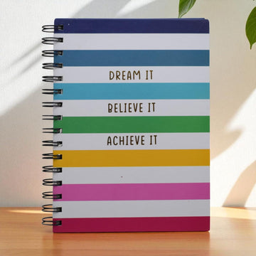 Asera Spiral Diary Notebook | 95 Ruled Pages | A5 Size (21X15 Cm) | For Kids, Students & Office | Birthday Return Gifts (Rainbow